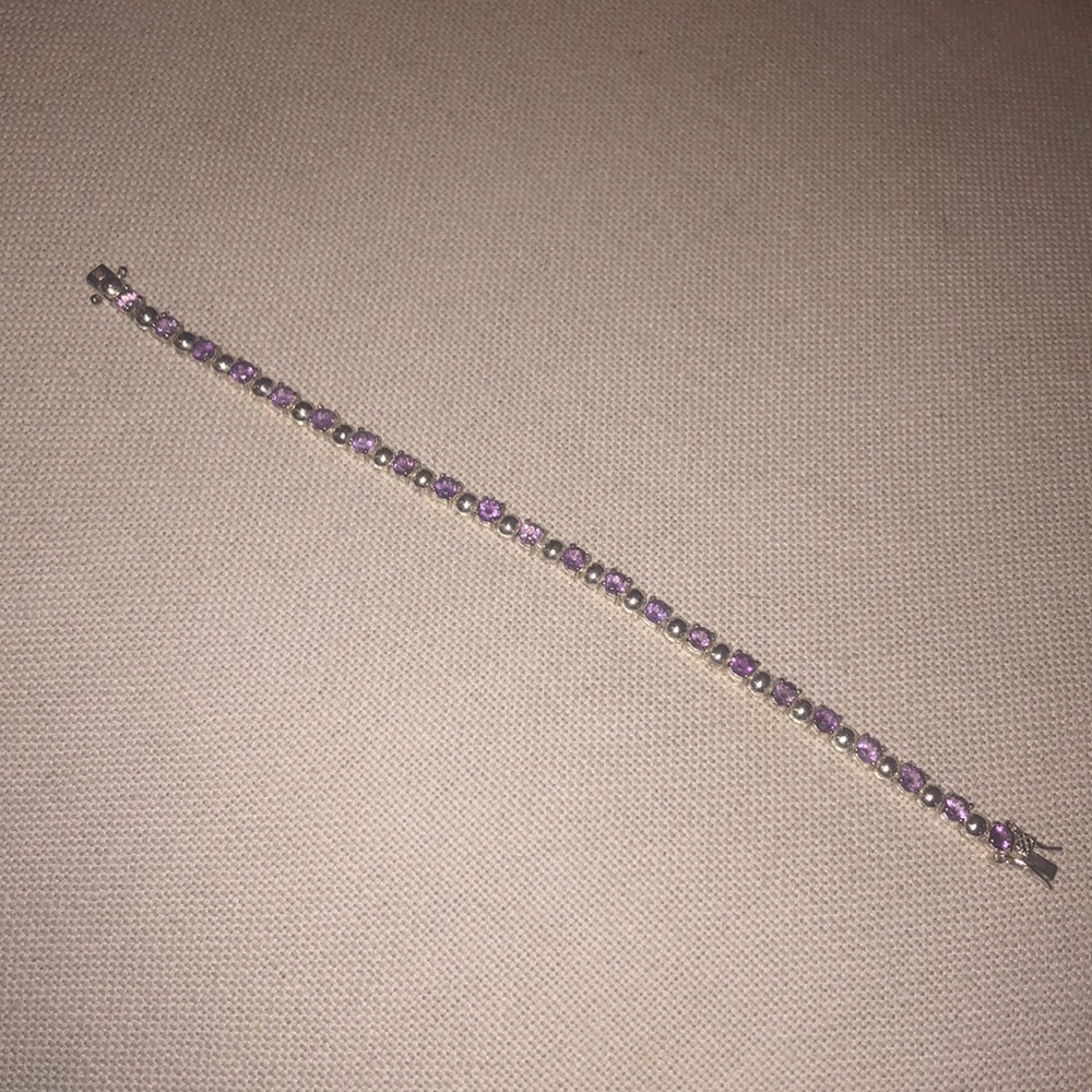 Sterling Silver Amethyst Tennis Bracelet